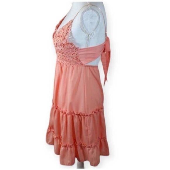 Hirigen PEACH/PINK CROCHET TOP DRESS SZ.S EUC. - Picture 6 of 10